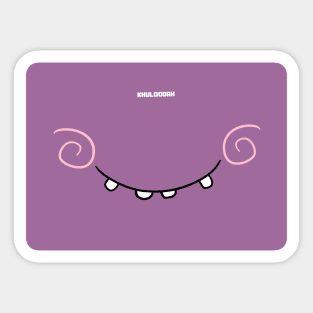 Smiling purple Monster with teeth shy halloween Mask Sticker